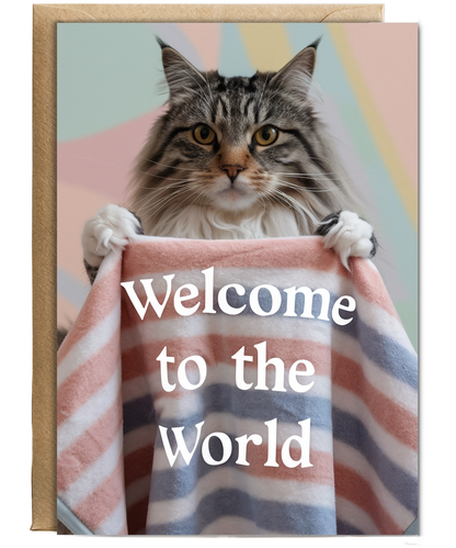 Welcome to the World with Cat with a Baby Blanket