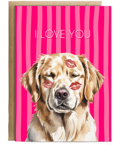 Valentines golden retriever i love you