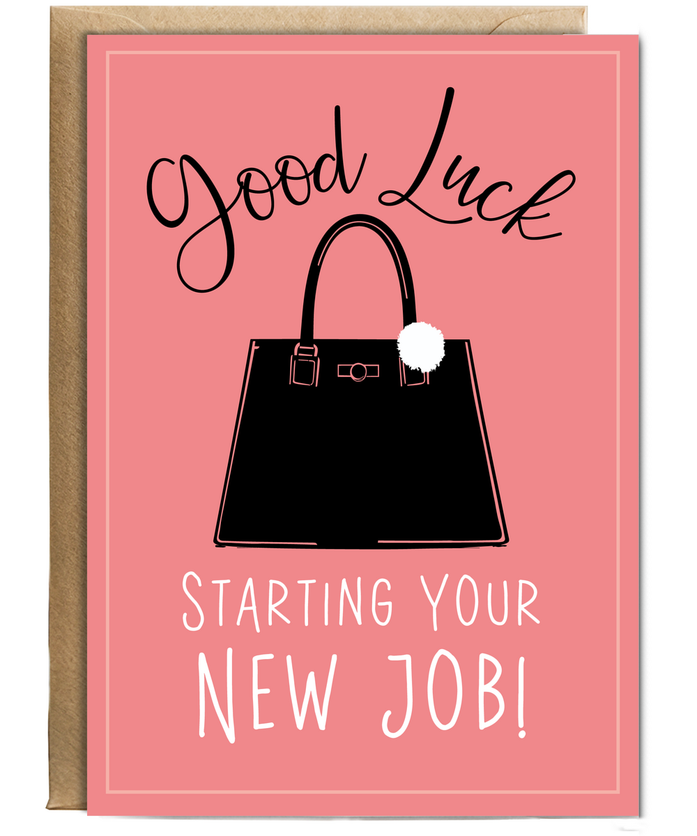 Good Luck Card for Her Starting Your New Job with Corporate Handbag