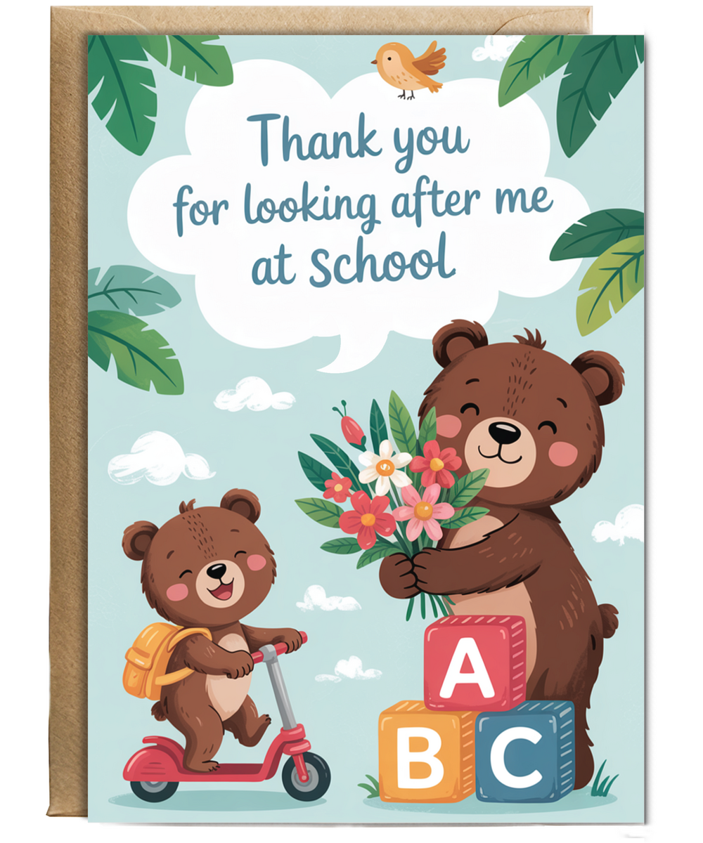 Thank you for looking after me at school