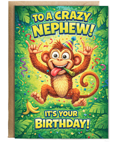 To a crazy nephew it's your Birthday monkey