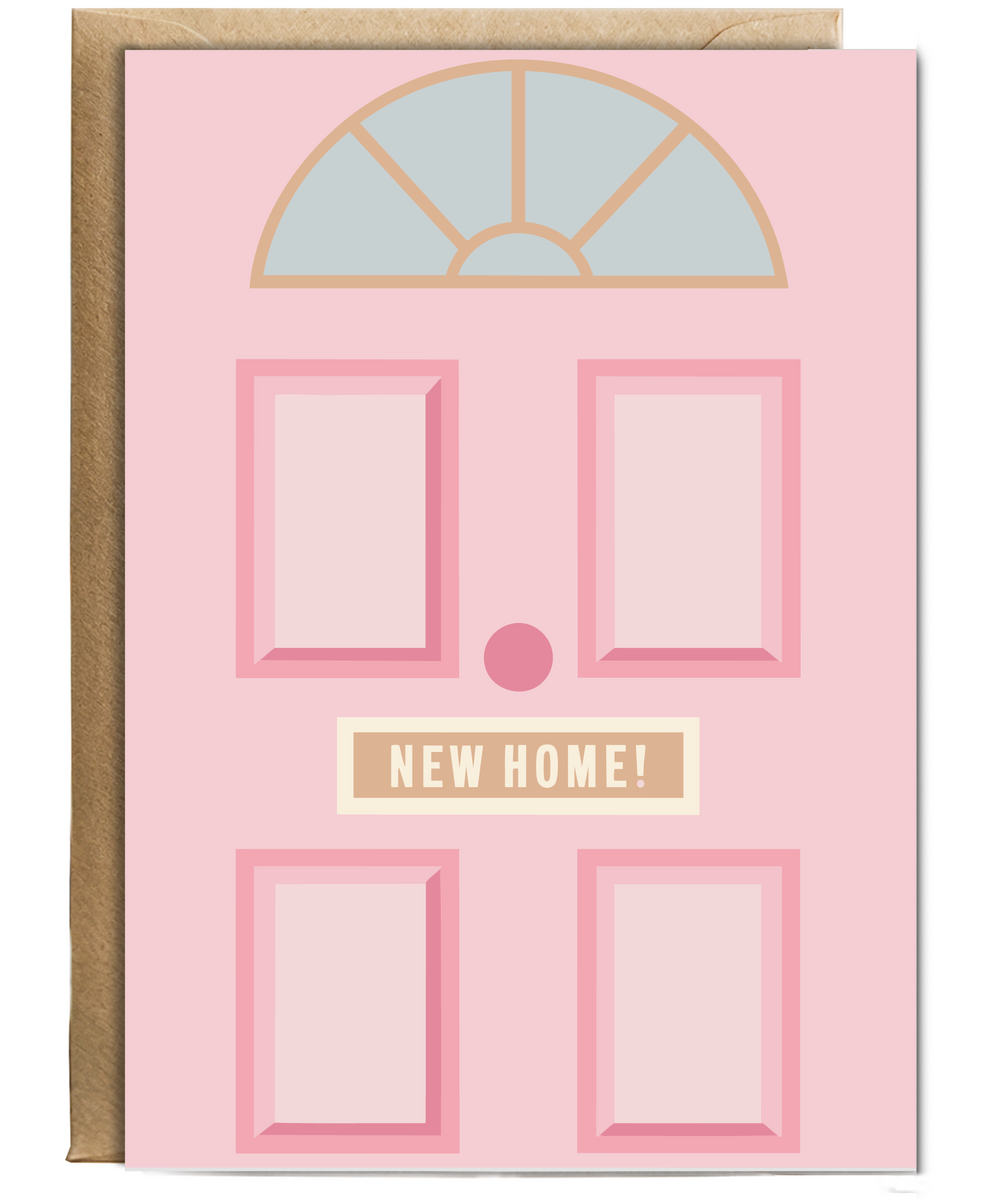 new home pink door
