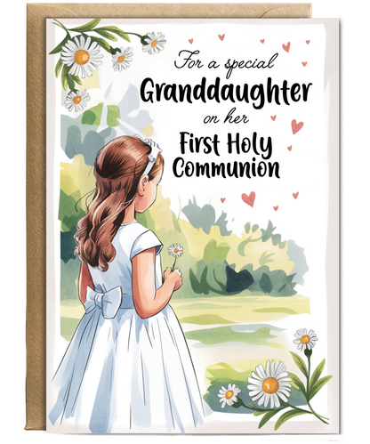 Childrens First Holy Communion Card for a Special Granddaughter