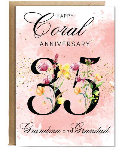 A5 Coral anniversary Grandma and Grandma