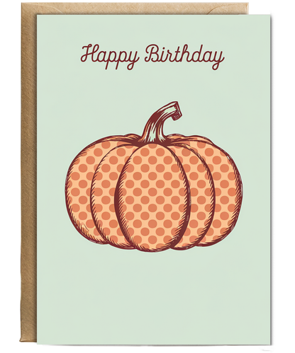Happy Birthday card pumpkin Kusama style