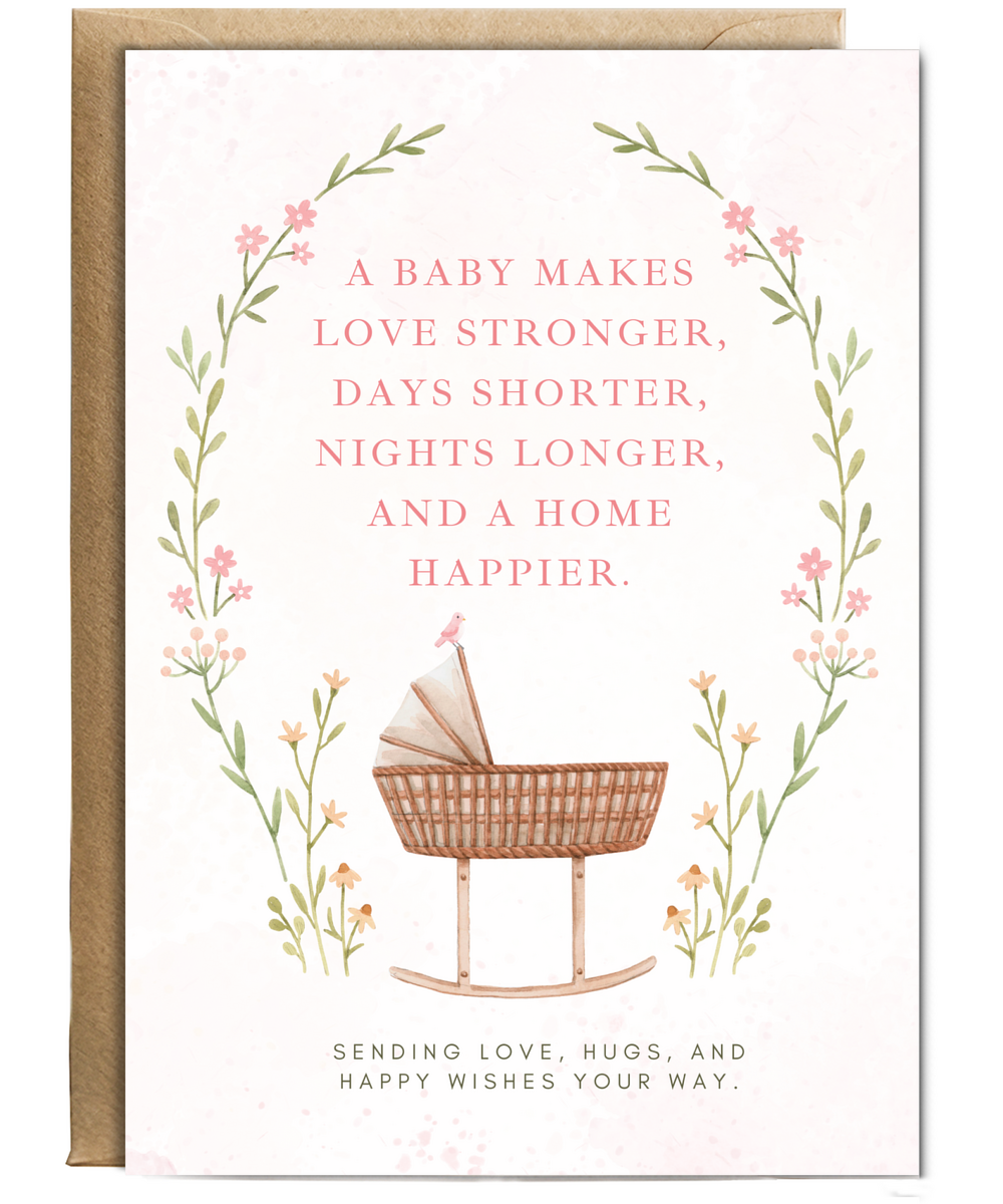 pregnancy card sending love, hugs, and happy wishes