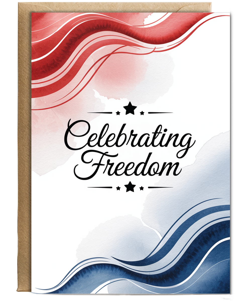 celebrating freedom Watercolour red and blue
