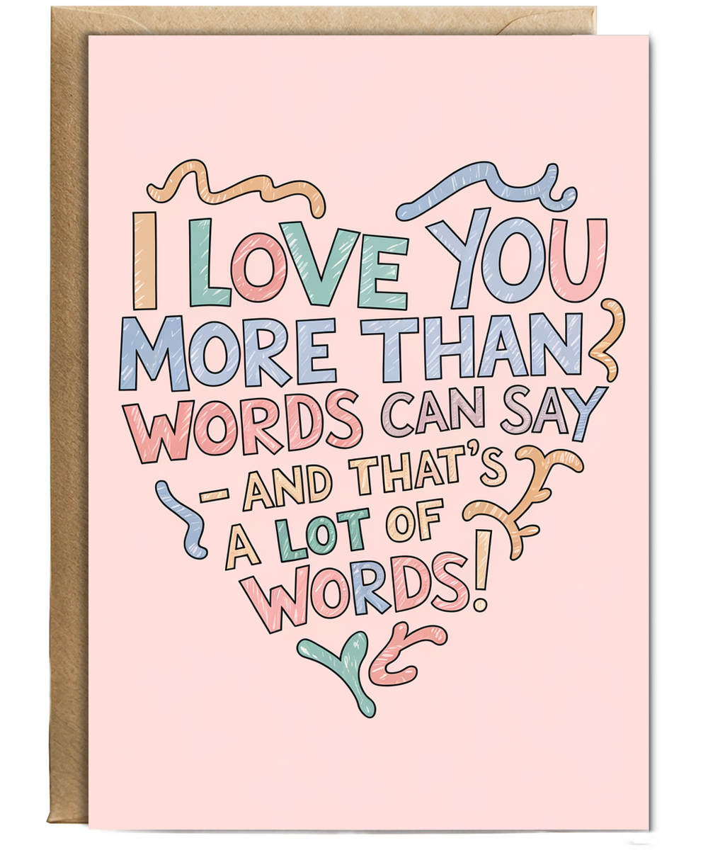 Anniversary card for husband Wife I Love You More Than Words Can Say