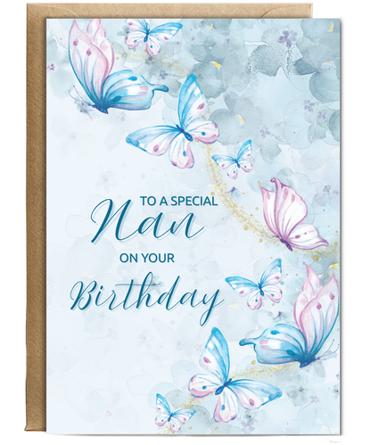 To a special nan on your birthday, butterfly