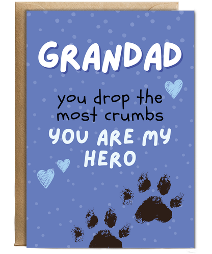 Funny Grandad Birthday Card from the Dog You are My Hero