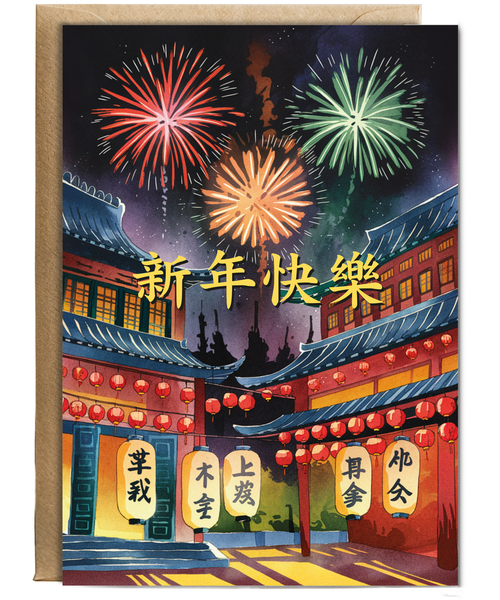 Cantonese Chinese New Year with Fireworks Display