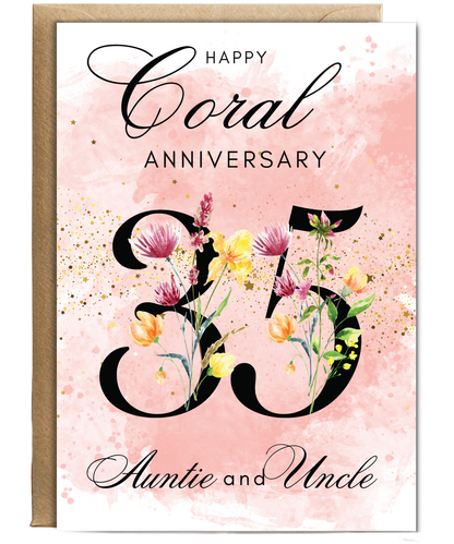 A5 Coral anniversary Auntie and Uncle