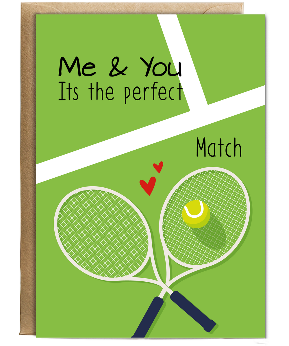 Funny Valentines Day Card for Tennis Doubles Partner Its the Perfect Match