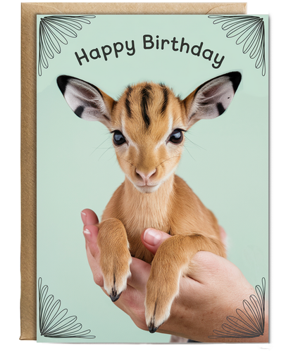 Birthday card Miniture deer cute funny