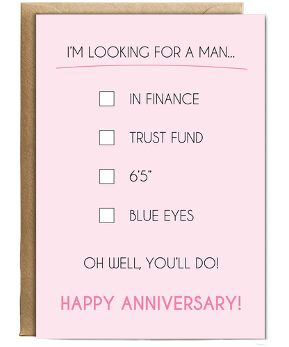 Anniversary i'm looking for a man in finance
