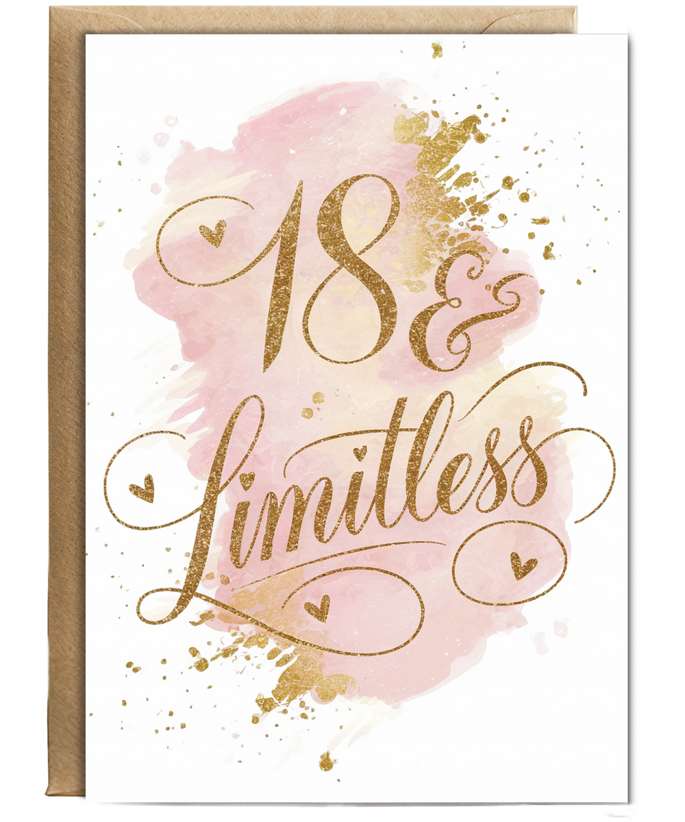18th Birthday Card Limitless for girl