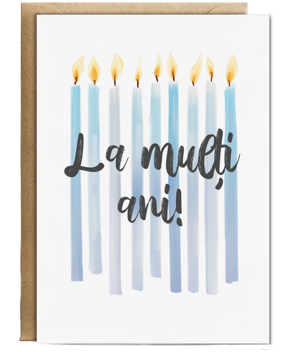 blue candles happy birthday La mulți ani! Romanian