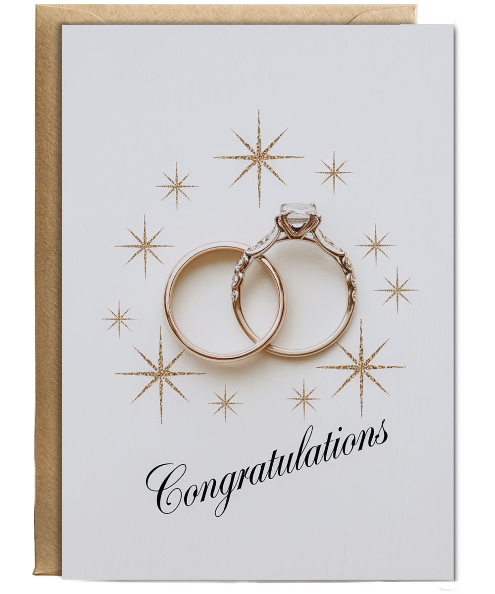 sparkling wedding rings congratulations