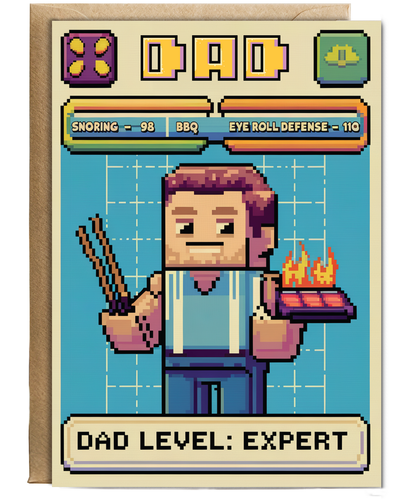 Fathers day Pixel game card