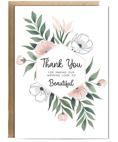 Wedding Decoration Thank You Card for Making Our Wedding Look So Beautiful