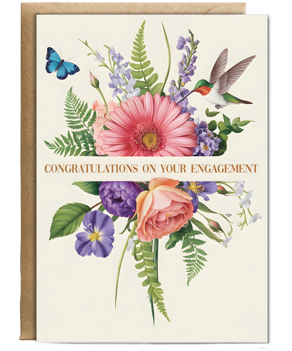 humming bird congratulations on your engagement