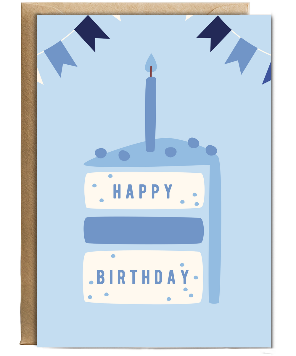 minimalistic male blue Happy Birthday