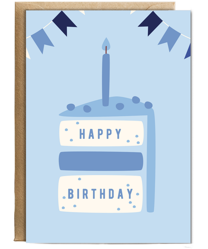minimalistic male blue Happy Birthday