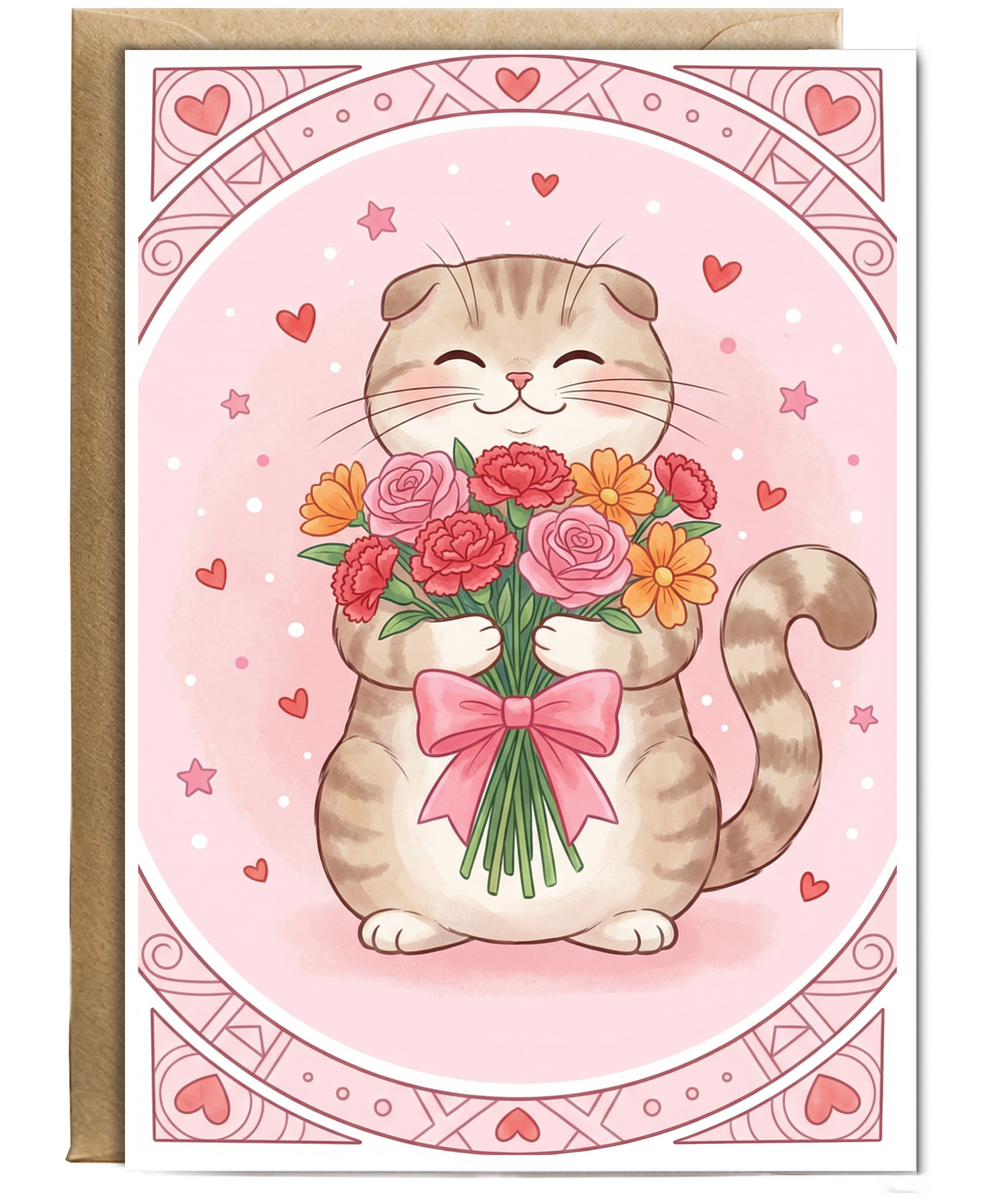British fold cat flowers valentine's day Happy Birthday Happy Mother's day