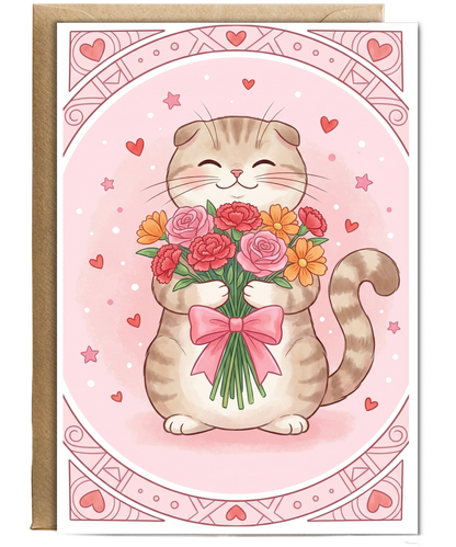 British fold cat flowers valentine's day Happy Birthday Happy Mother's day