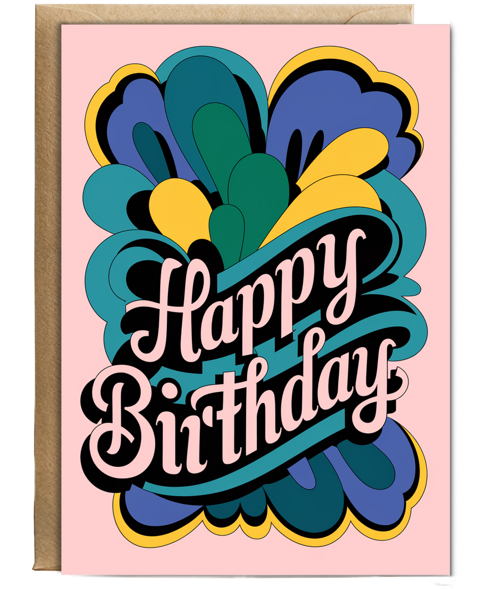 Happy Birthday Card Mural abstract
