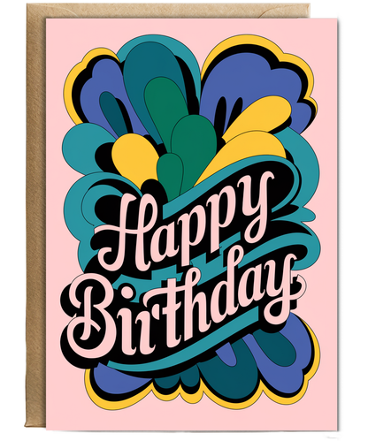 Happy Birthday Card Mural abstract