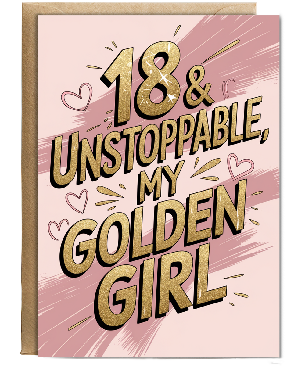 18th Birthday Card My Golden Girl
