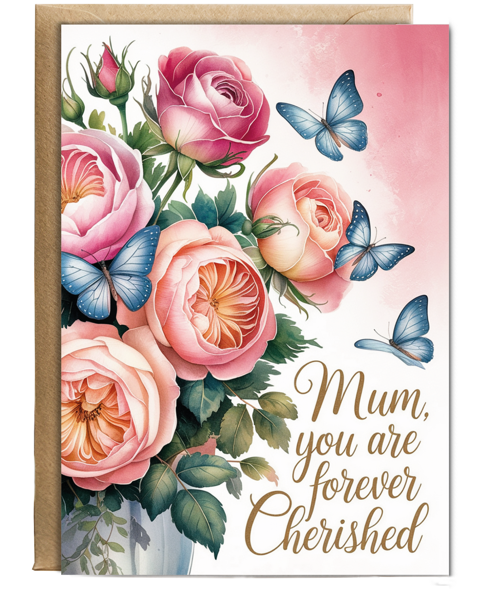 Mum You are Forever Cherished with Butterfly Bouquet