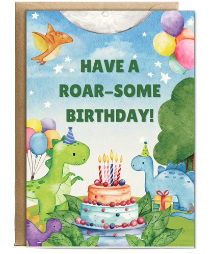 Happy Birthday card Dinosaur celebration