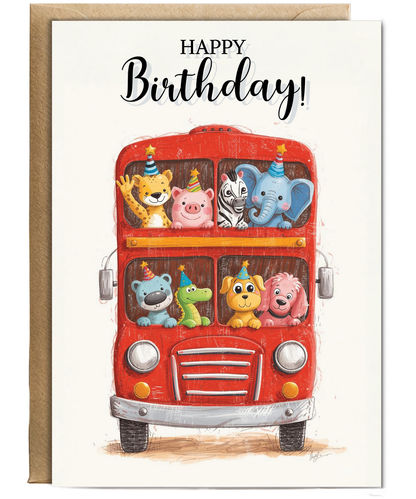 Happy Birthday animal bus
