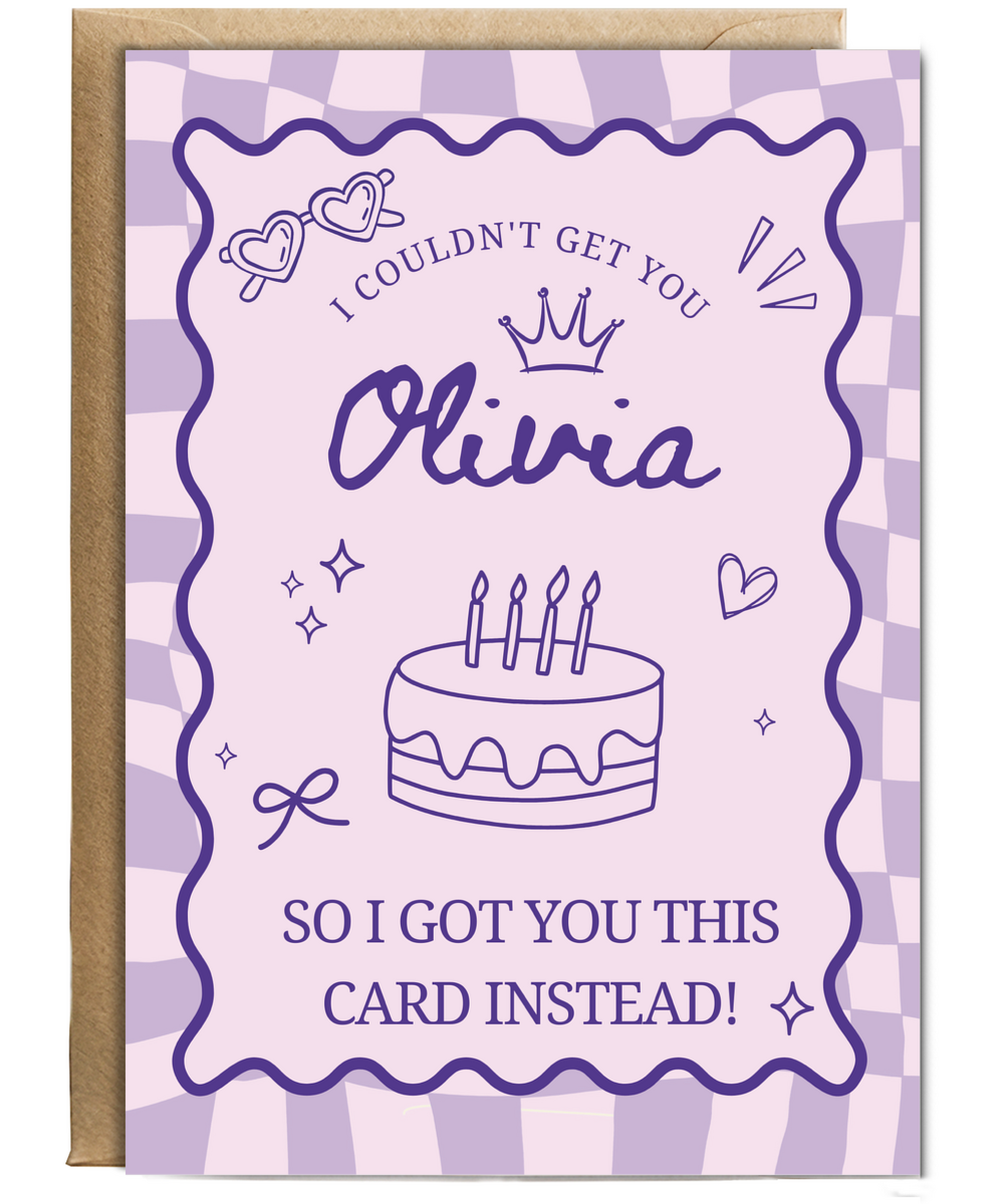I couldn't get you Olivia so I got you this card