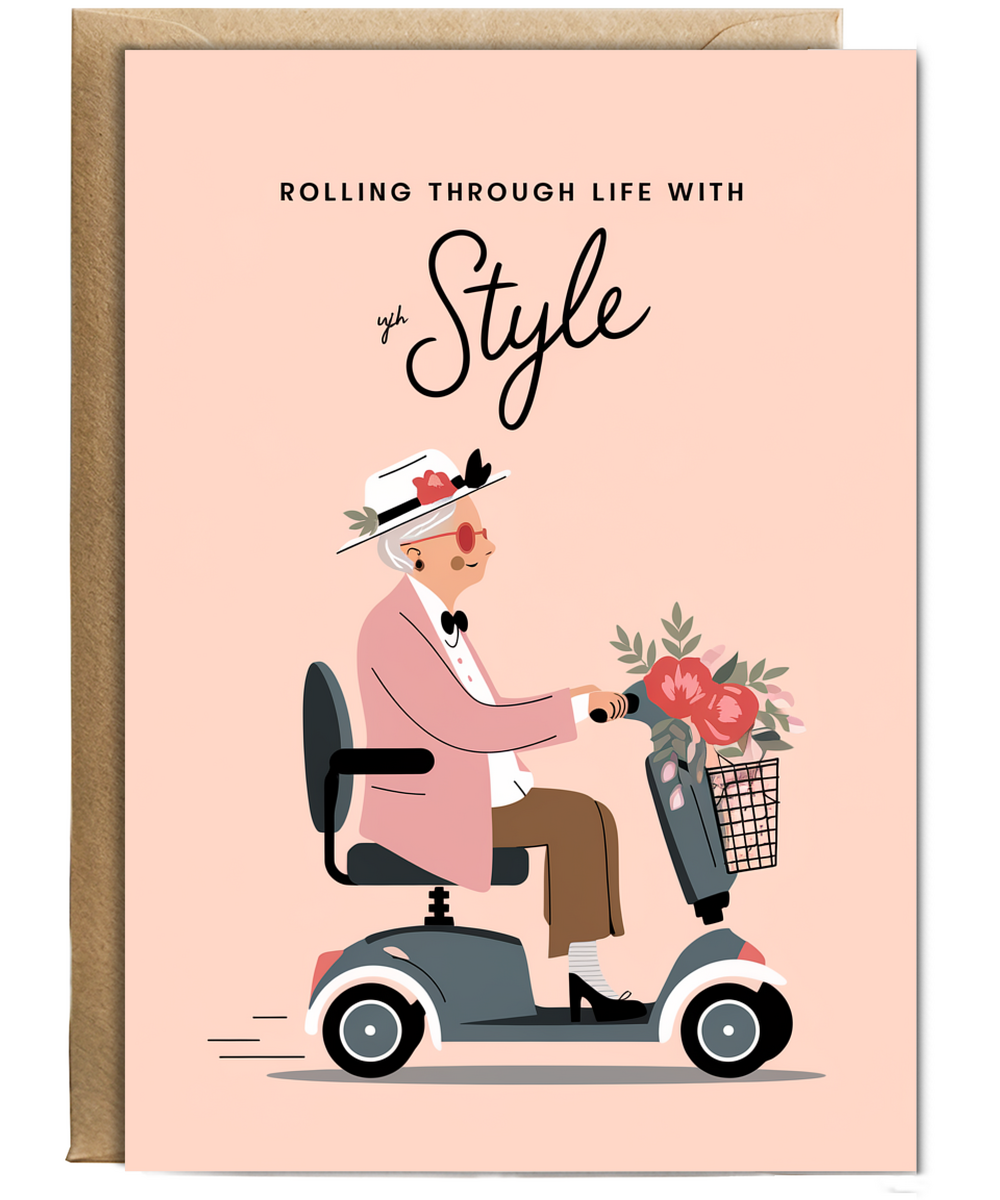 Funny Birthday Card Rolling Through Life with Style