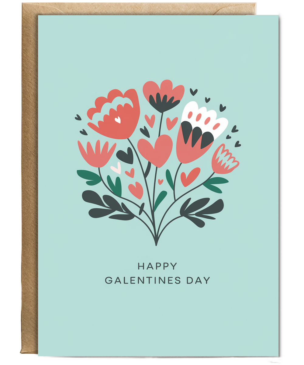 Happy Galentines Day Card Best Friends flowers