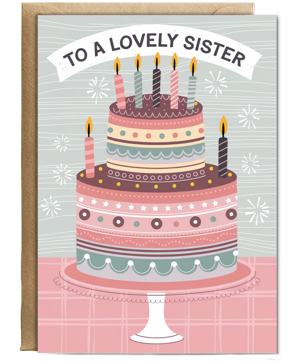 to a lovely sister birthday cake