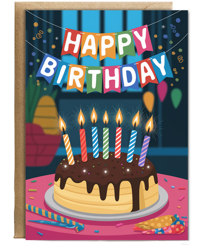 Colorful Birthday Candles and Sparkles