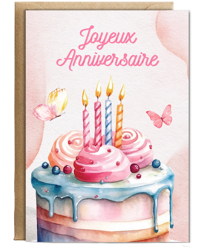 girly happy birthday French Joyeux Anniversaire butterfly
