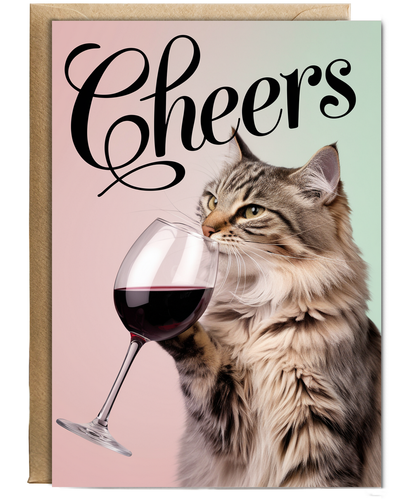 Cheers with Cat with a Glass of Wine