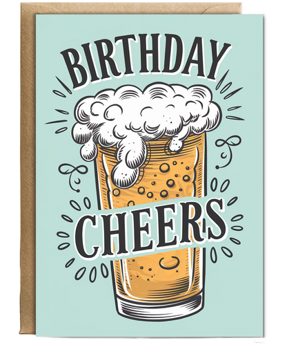Birthday Cheers card for him craft beer pint