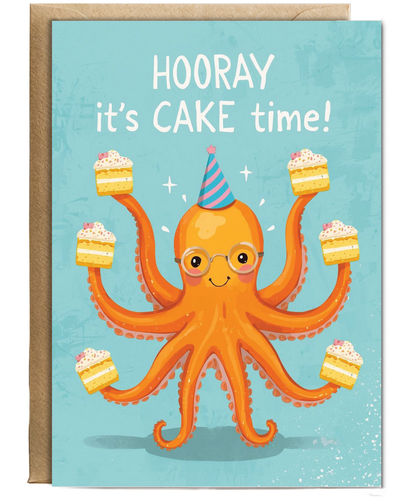Birthday Hooray its cake time octopus