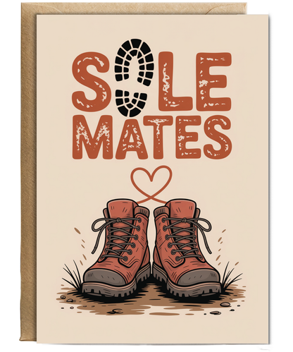 sole mates, hiking pun valentine's day anniversary
