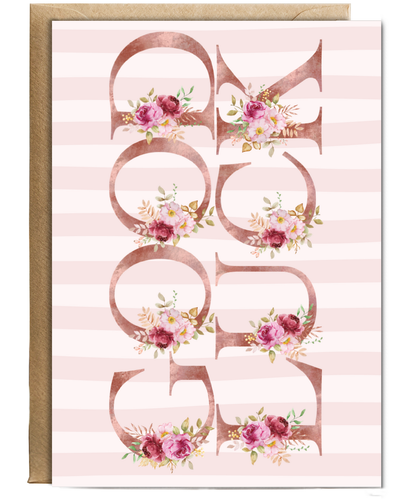 Good luck floral letters lansdcape