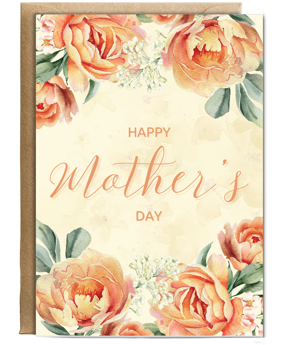 happy mother's day orange peonies