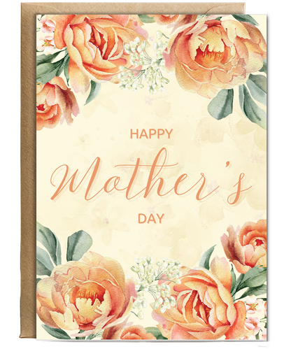 happy mother's day orange peonies