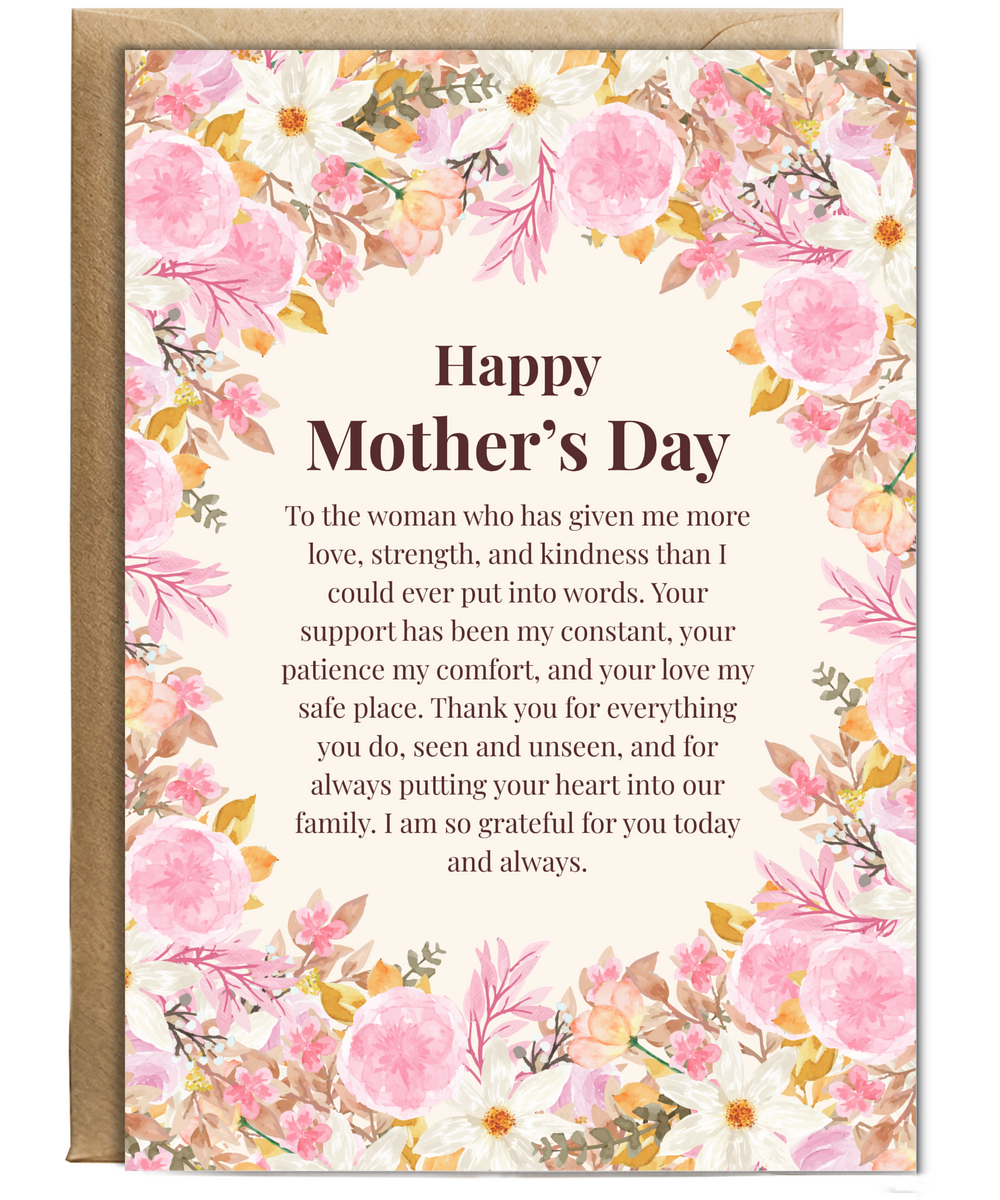 Happy Mother's Day floral heartfelt message