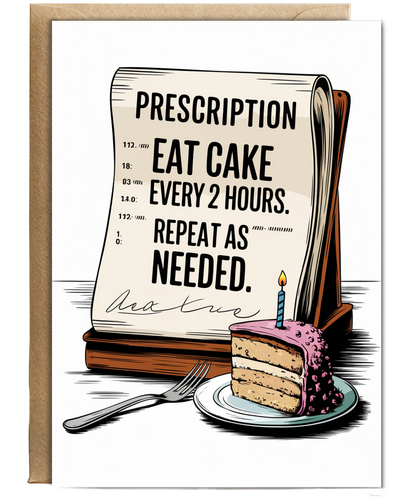 Nurse Birthday Card Your Prescription Today Cake and Lots of It